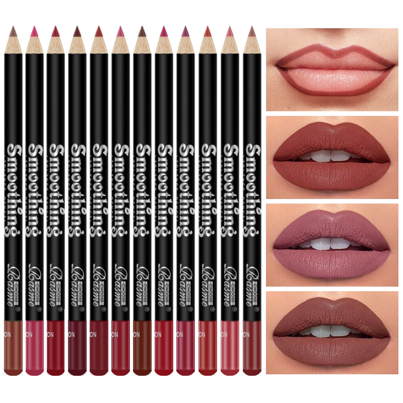 Lip Liner Pencil - 12 Color Nude Matte Lipstick Pencil