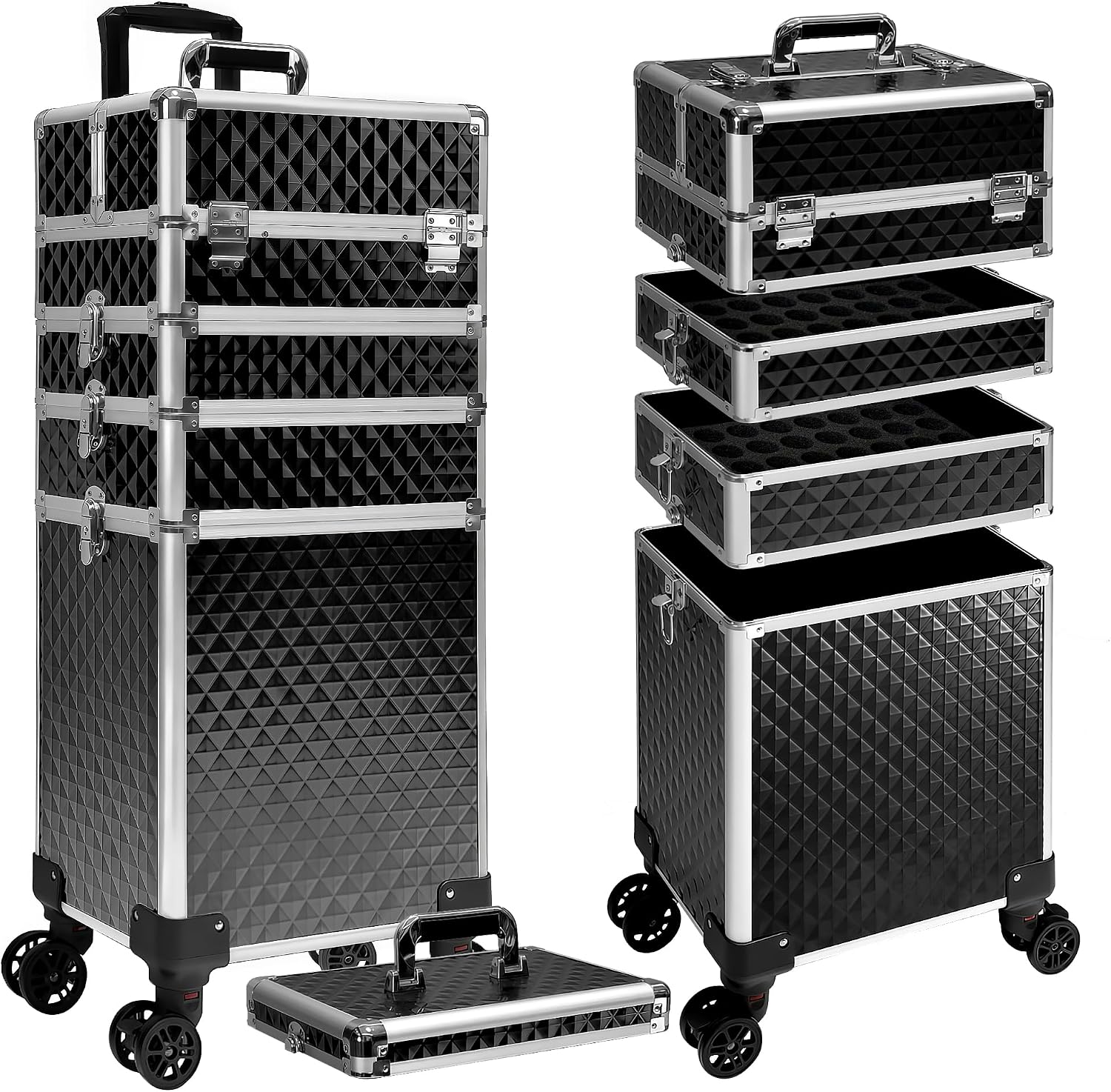 Beauty For You Makeup - Rolling Makeup Train Case, Cosmetic Trolley