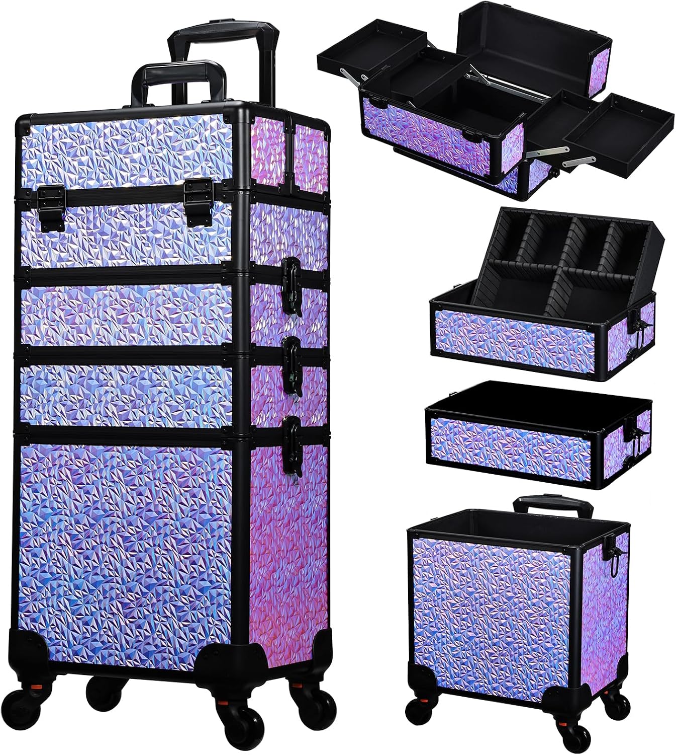 Beauty For You Makeup - Rolling Makeup Train Case, Large Cosmetology