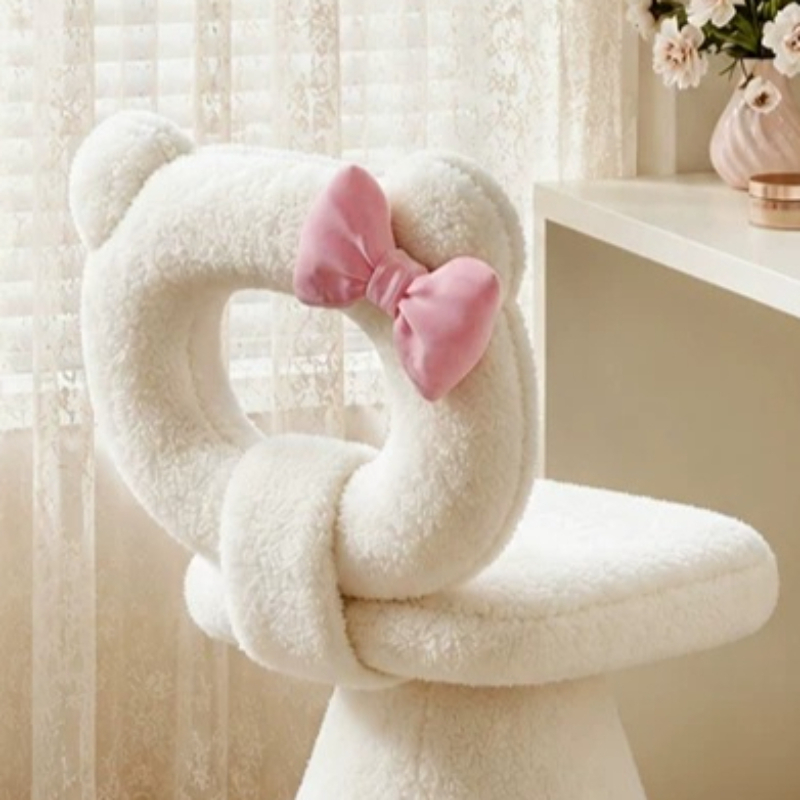 Bow Dressing Vanity Stool Pink - Beauty In Makeup 评论和价格