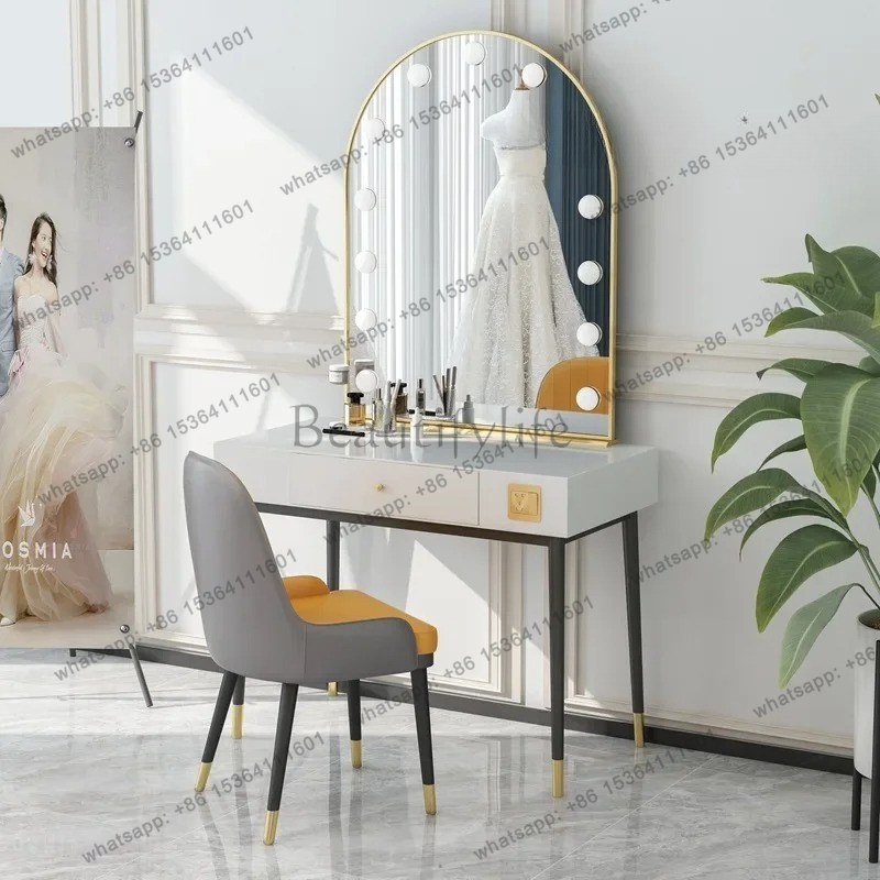 simple lamp mirror makeup tabl - Beauty And Makeup Studio 评论和价格