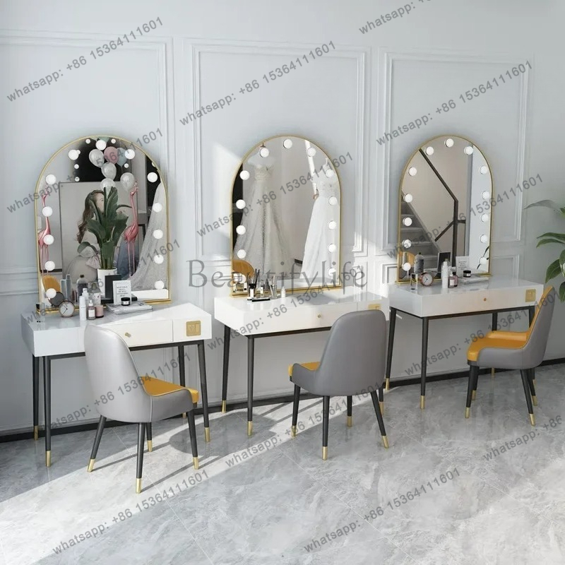 simple lamp mirror makeup tabl - Beauty And Makeup Studio 评论和价格