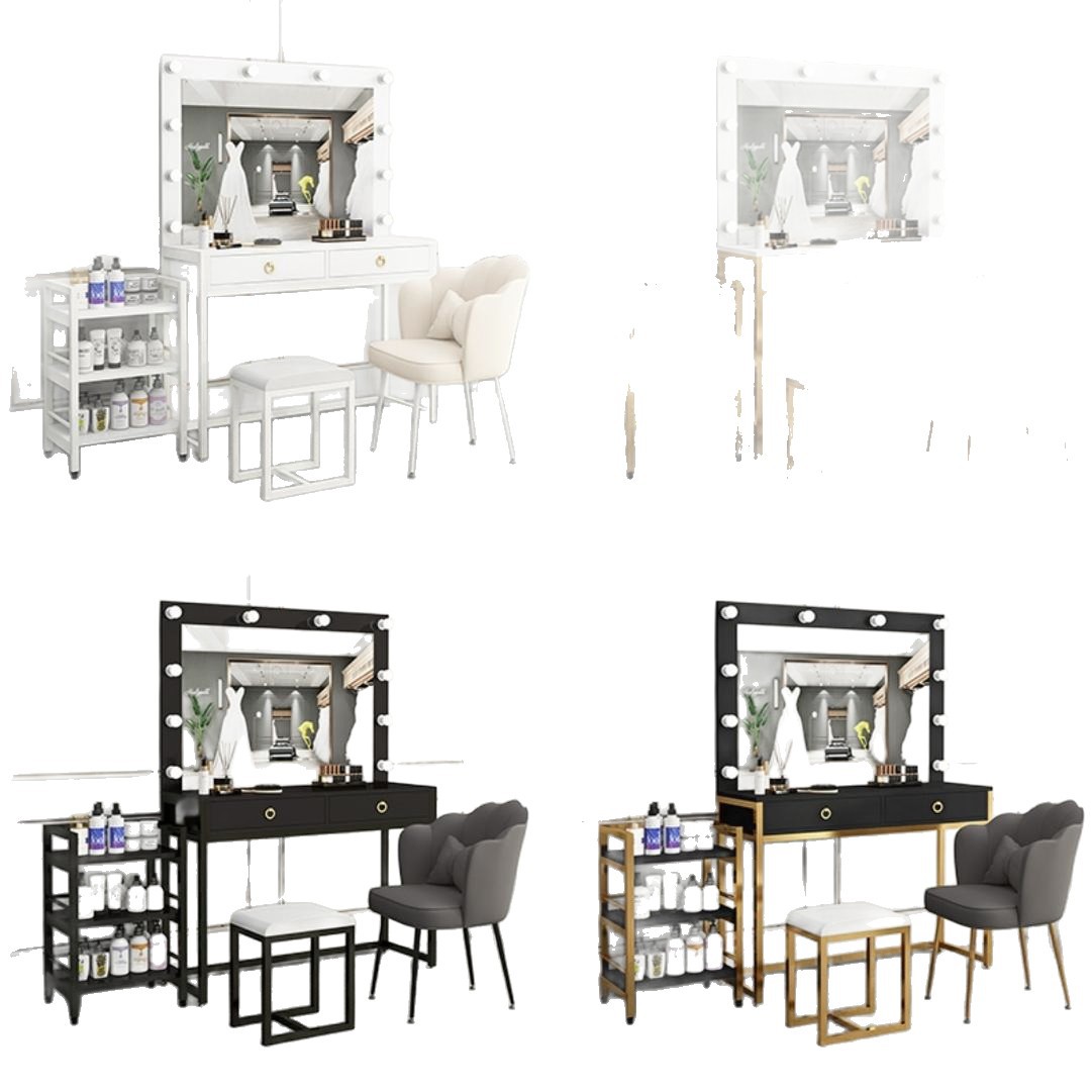 Studio dresser with lamp mirro - Beauty And Makeup Studio 评论和价格