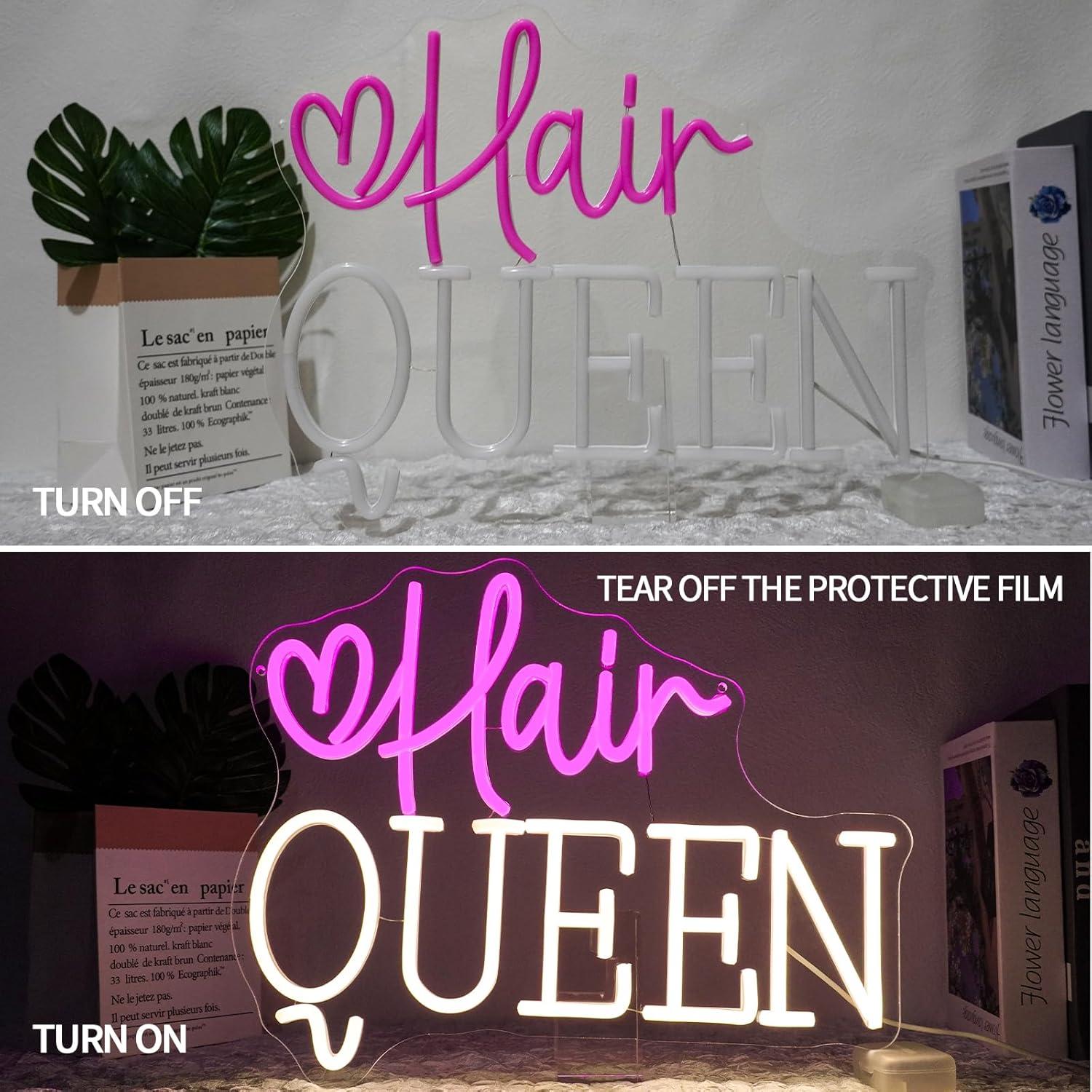Hair Queen Neon Sign Dimmable  - Beauty And Makeup Studio 评论和价格