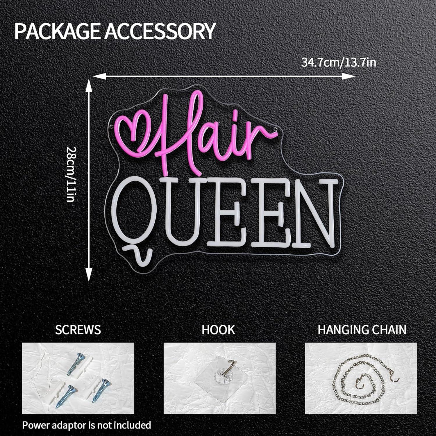Hair Queen Neon Sign Dimmable  - Beauty And Makeup Studio 评论和价格