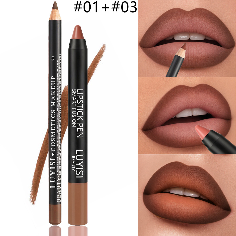 2pcs/set Lip Makeup Set: 1 Mat - Lip Liner Pencil 评论和价格