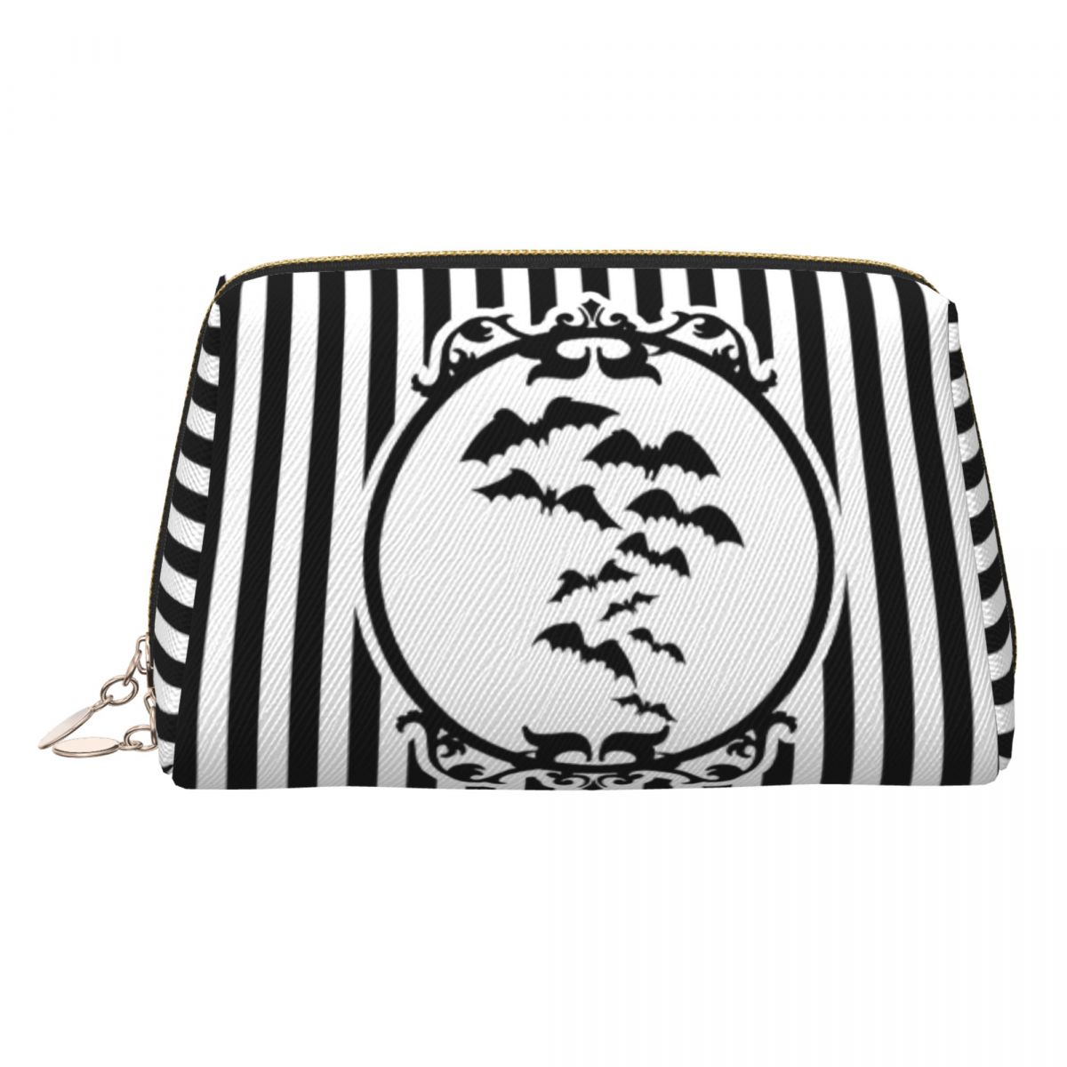 Stripes And Bats Cosmetic Bag  - Beauty Halloween Makeup 评论和价格