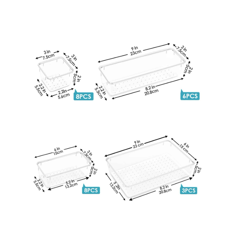 25 Piece Clear Plastic Drawer  - Beauty Makeup Tool Collection 评论和价格
