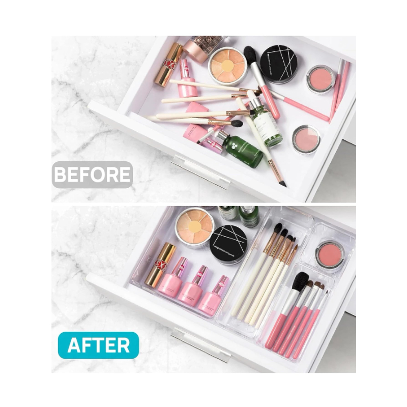 25 Piece Clear Plastic Drawer  - Beauty Makeup Tool Collection 评论和价格