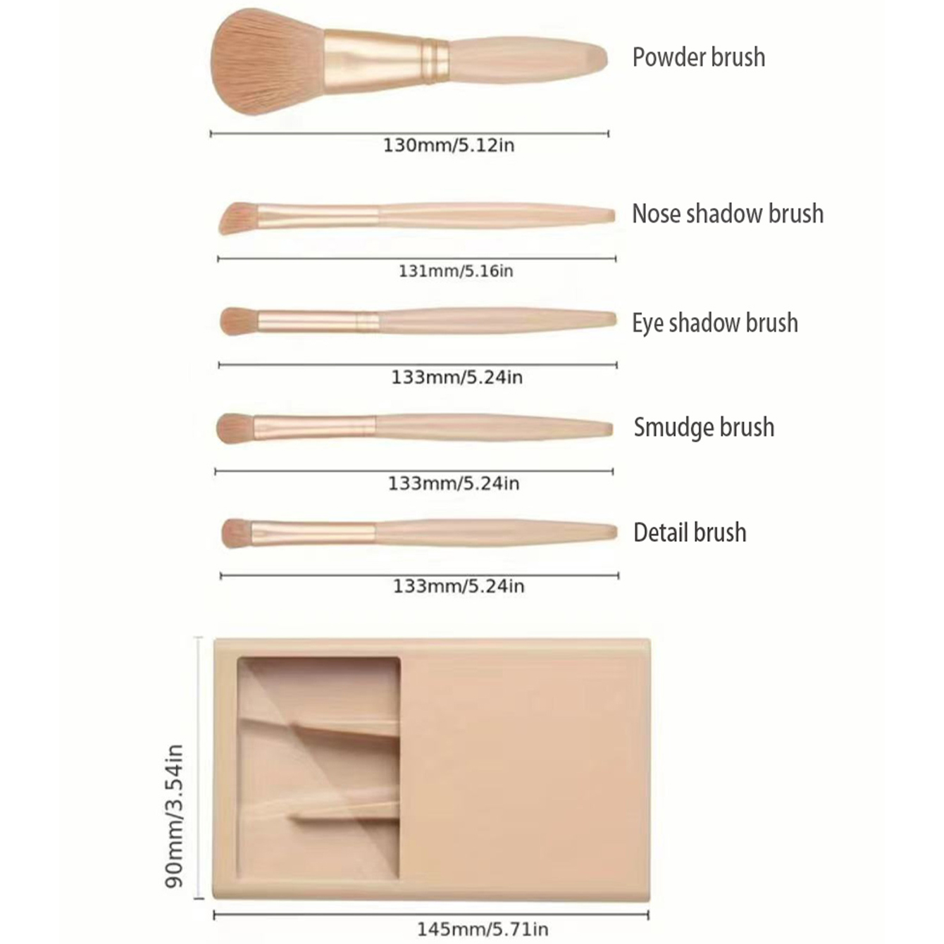 5pcs Cosmetic Brush Kit With M - Beauty Makeup Tool Collection 评论和价格