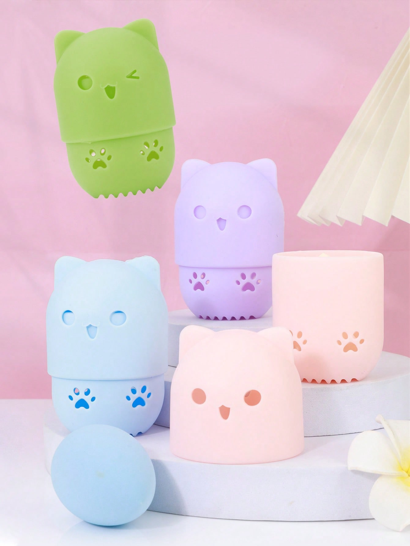 Cute Cat‑Shaped Silicone Makeu - Beauty Blender In Makeup 评论和价格