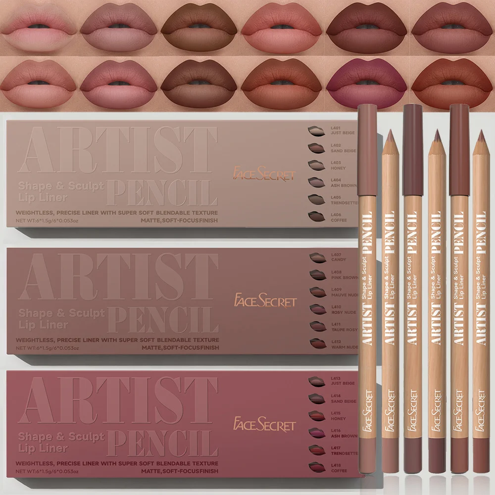 6pcs Set Artist Face Secret Li - Lip Liner Pencil 评论和价格